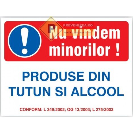 Semn pentru tutun si alcool